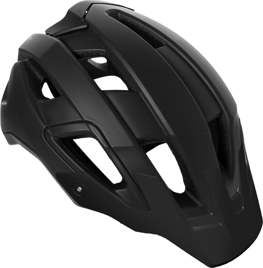 Zwarte mountainbikehelm met ventilatieopeningen