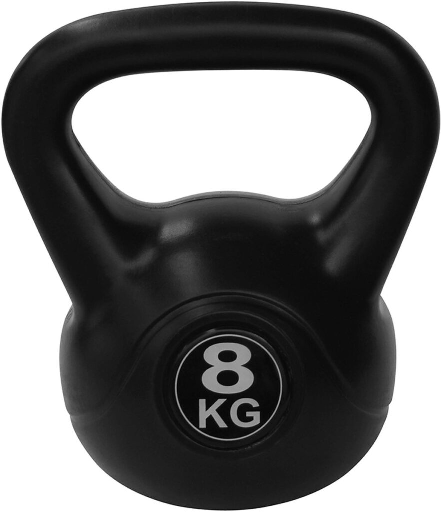 Zwarte kettlebell van 8 kg voor fitness