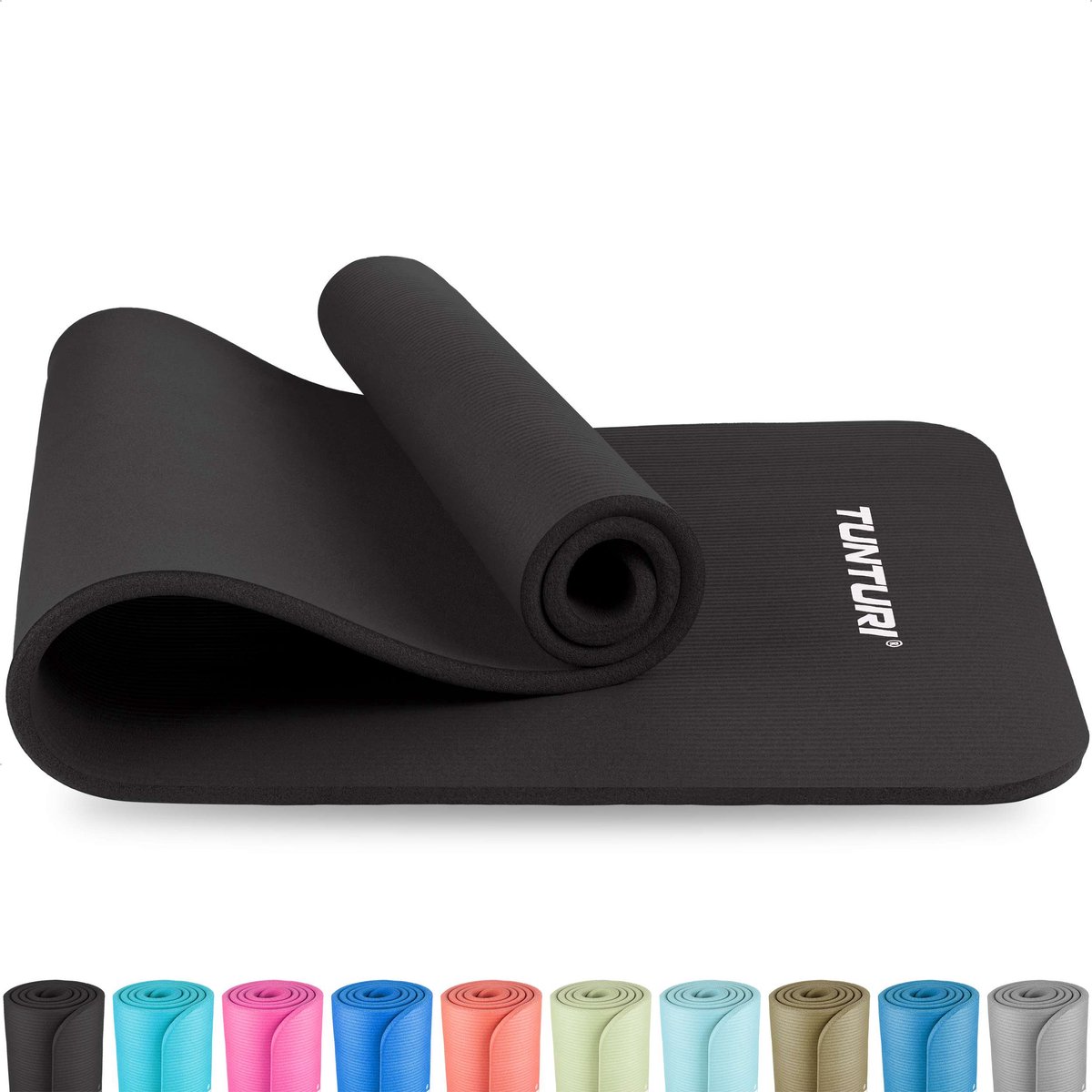 Zwarte yogamat, meerdere kleuren opties.