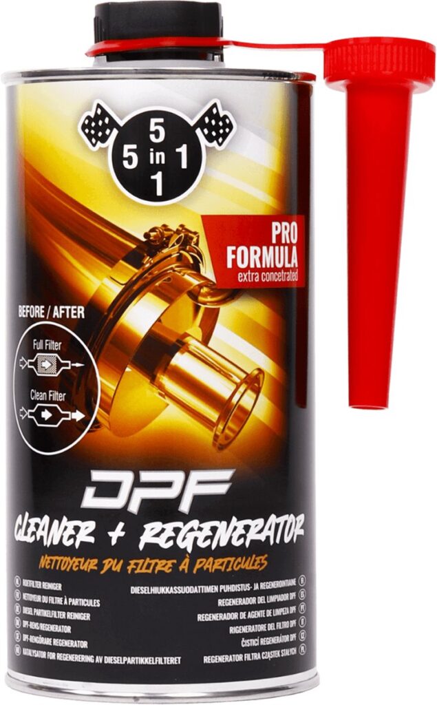Blik DPF cleaner met rode schenktuit