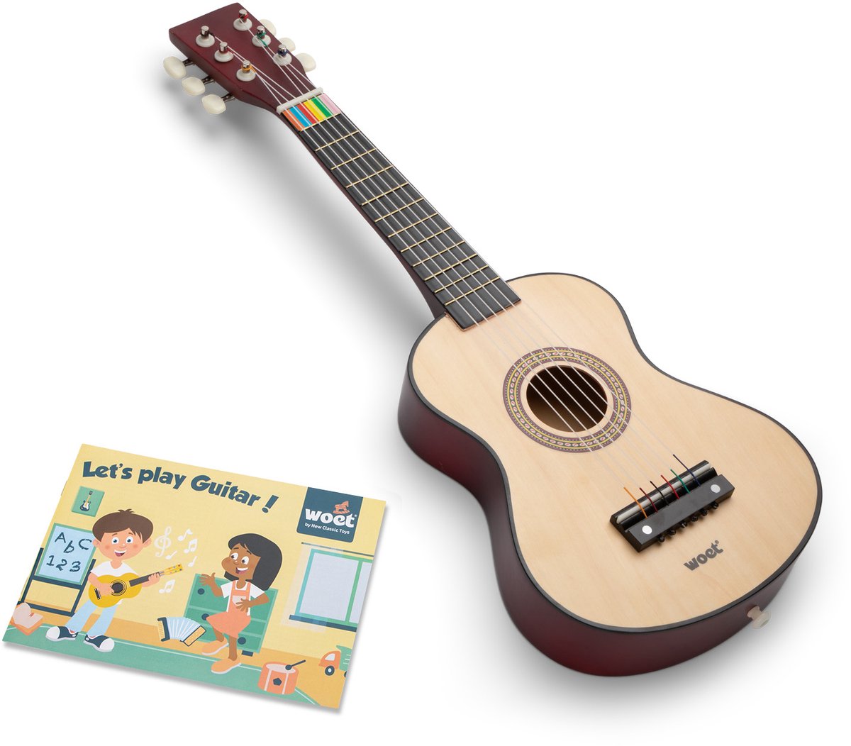 Speelgoed gitaar met kindergitaarboekje.