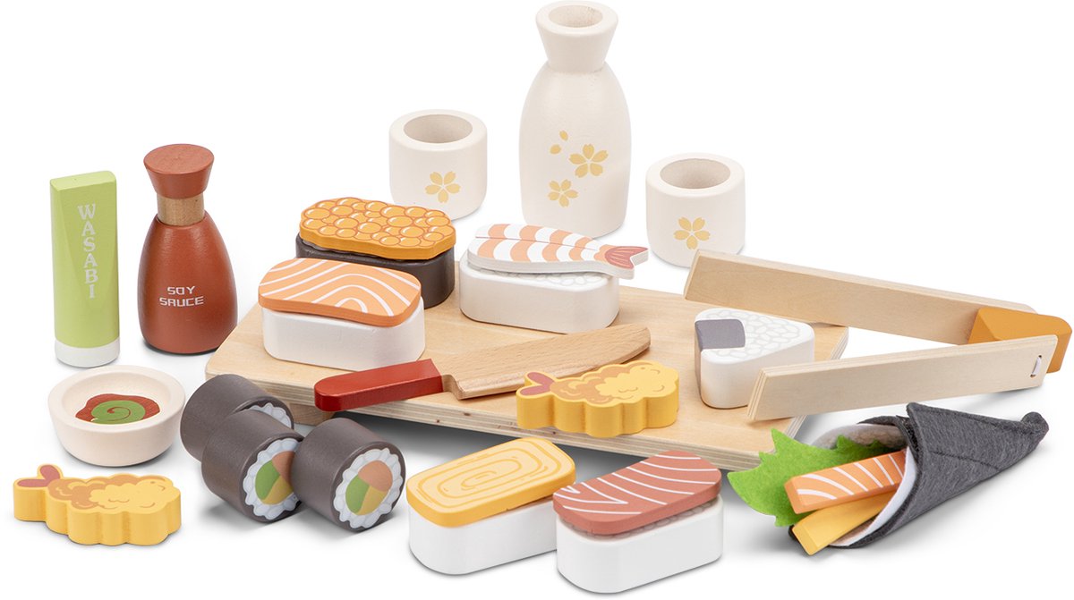 Set de sushis en bois avec accessoires