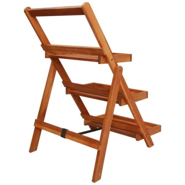 Houten opvouwbare ladderstoel met drie treden