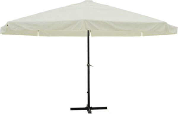 Witte vierkante parasol met zwart frame