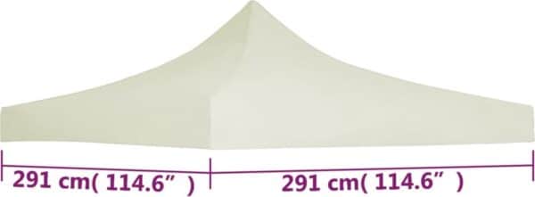 Tuinpartytent dak, 291 cm vierkant, crèmekleurig