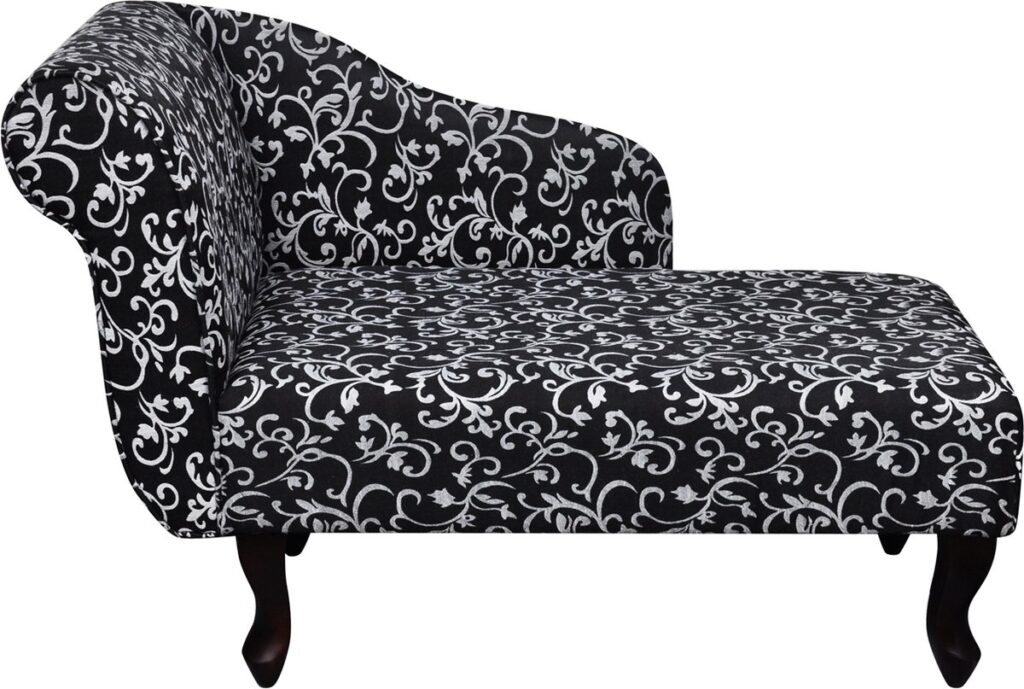 Zwart-witte chaise longue met florale print