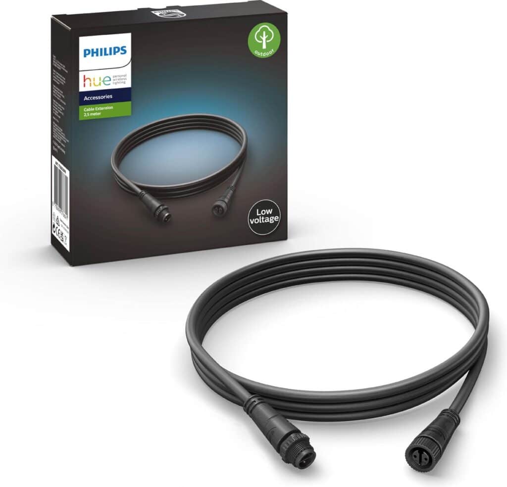 Philips Hue verlengkabel voor buiten, 2.5 meter, laagspanning.