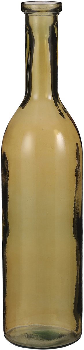 Lege amberkleurige glazen fles op witte achtergrond