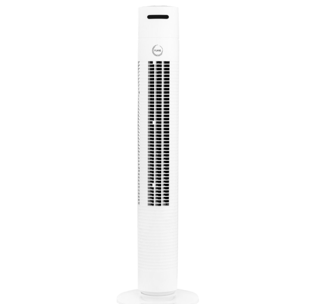 Ventilateur de tour blanc sur fond blanc