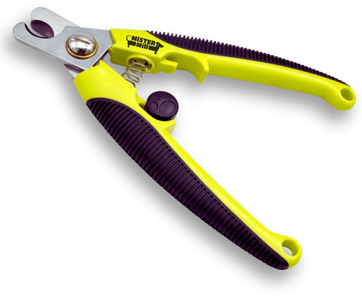 Gele en paarse hondennagelknipper