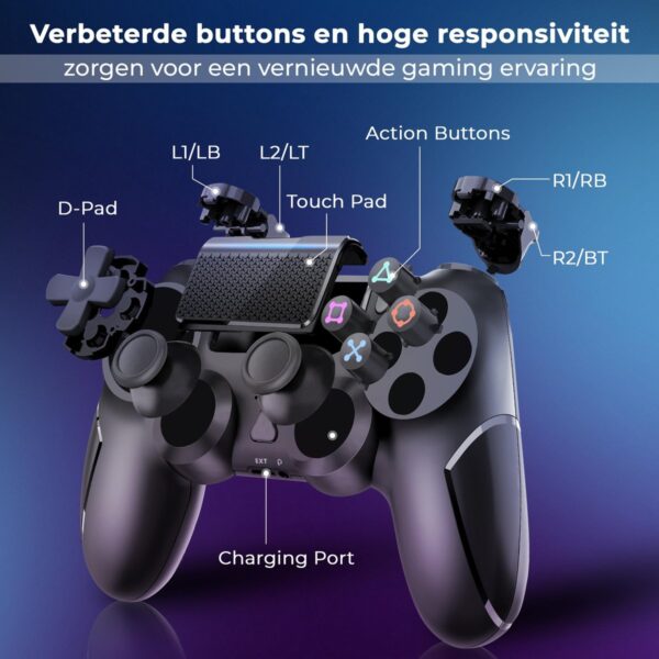 Gamecontroller met verbeterde knoppen en hoge responsiviteit.