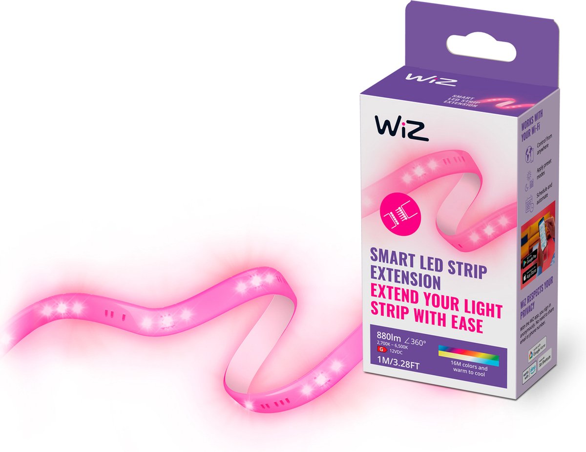 WiZ slimme LED-strip verlengstuk roze.