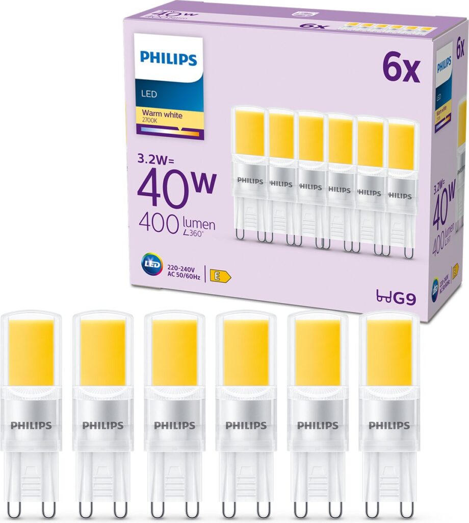 Philips LED-lampen 40W vervanger, warm wit, 6-pack