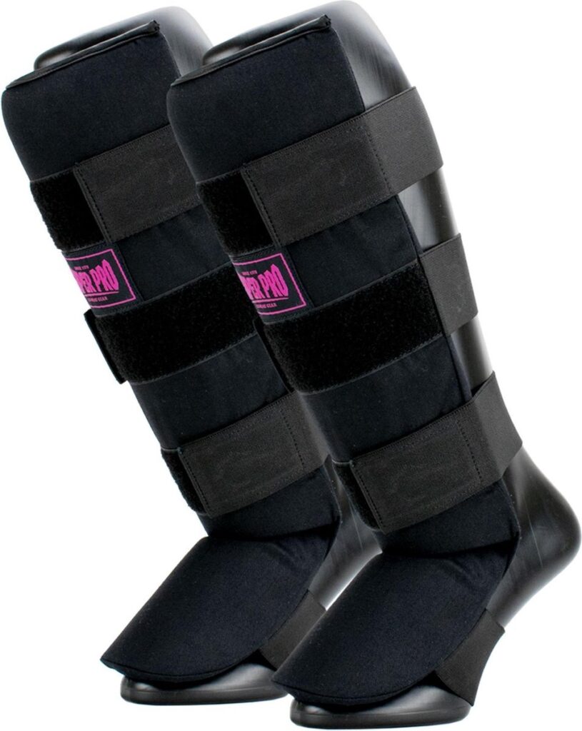 Black horse leg protectors with Velcro fasteners