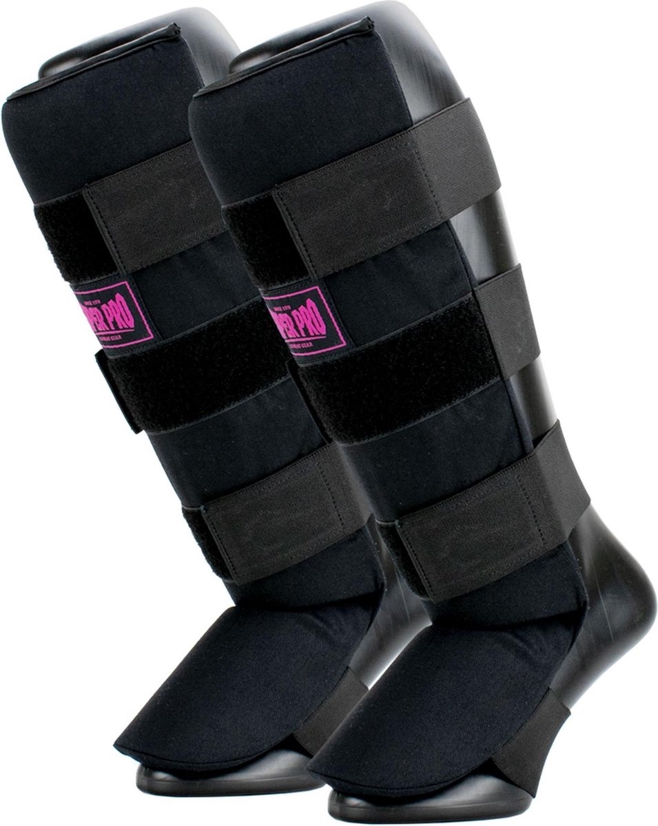 Black horse leg protectors with Velcro fasteners