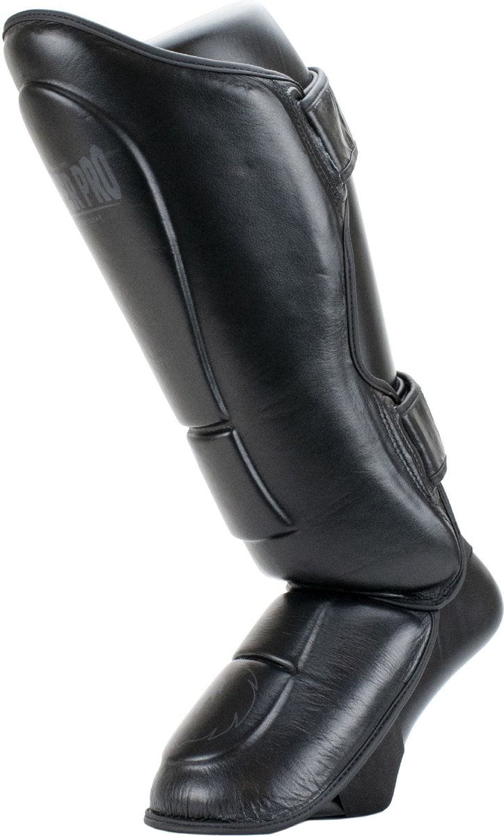 Black shin guard with instep protection