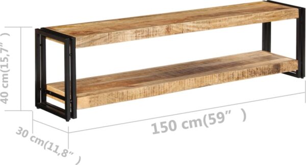 Houten plank met metalen frame, 150x30x40 cm