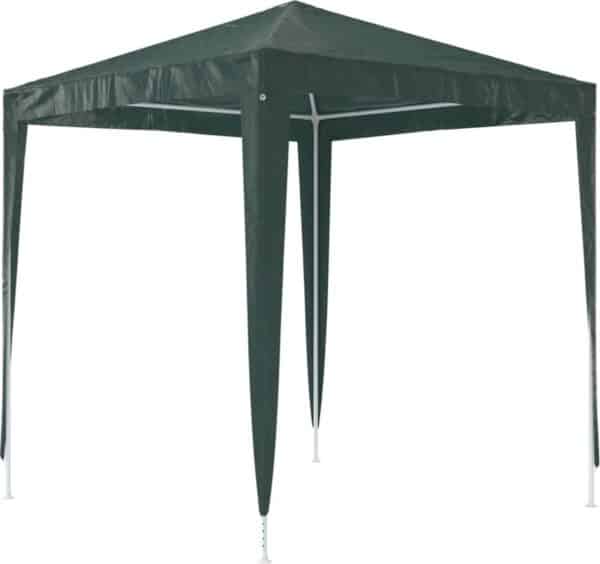 Groene partytent met vier poten.