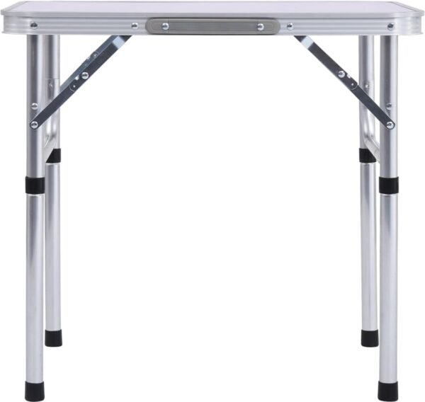 Inklapbare aluminium tafel met verstelbare poten.