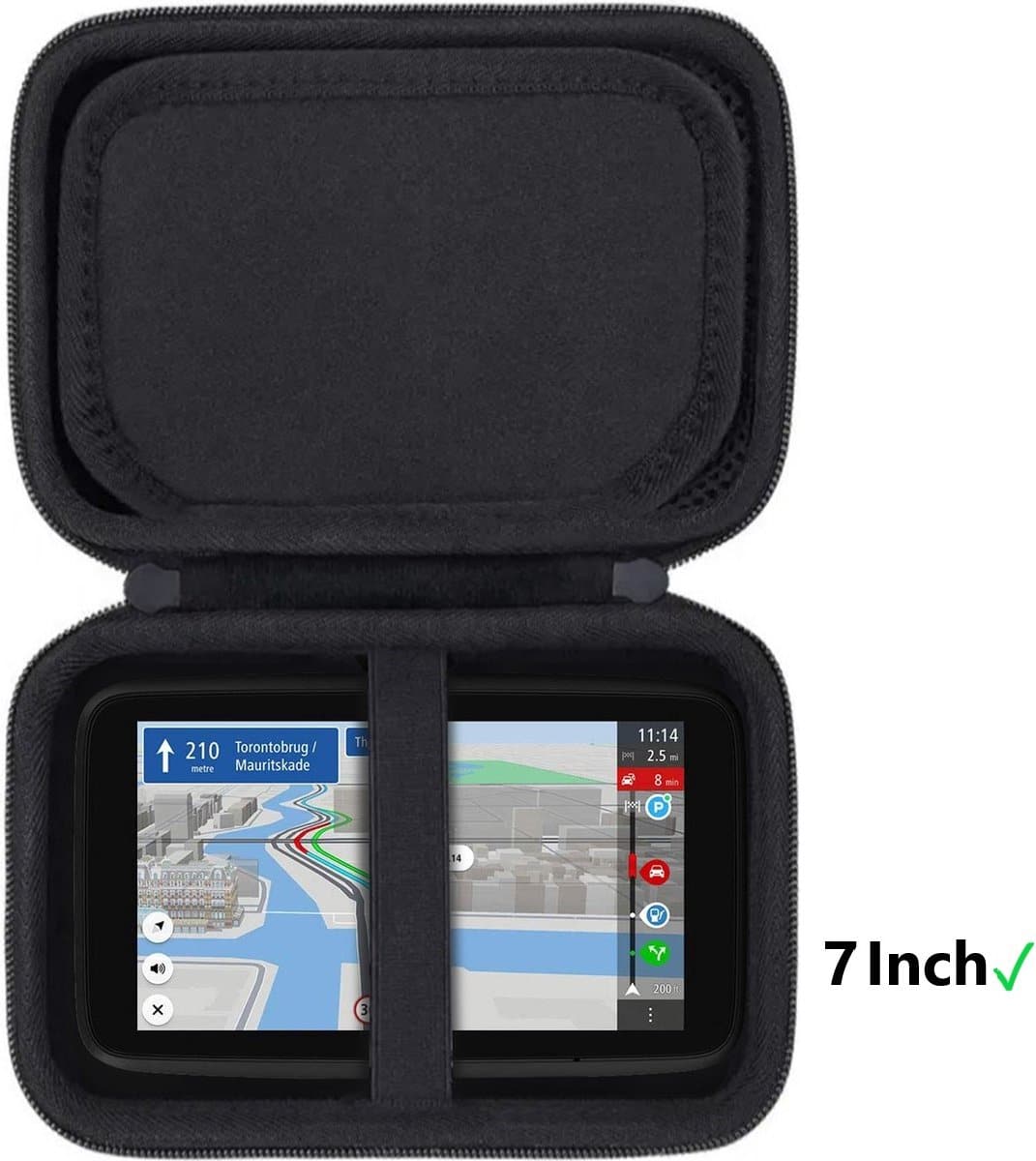 Navigatiesysteem in zwarte opberghoes, 7 inch scherm