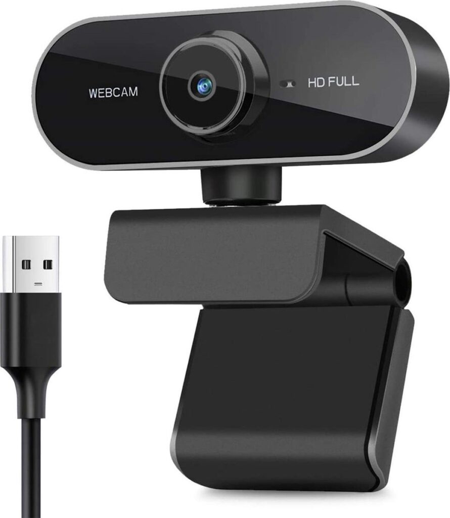 Zwarte HD webcam met USB-kabel