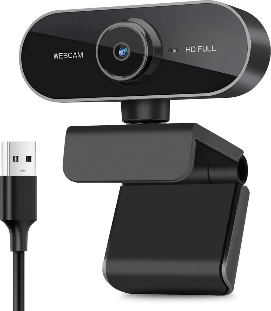 Zwarte HD webcam met USB-kabel