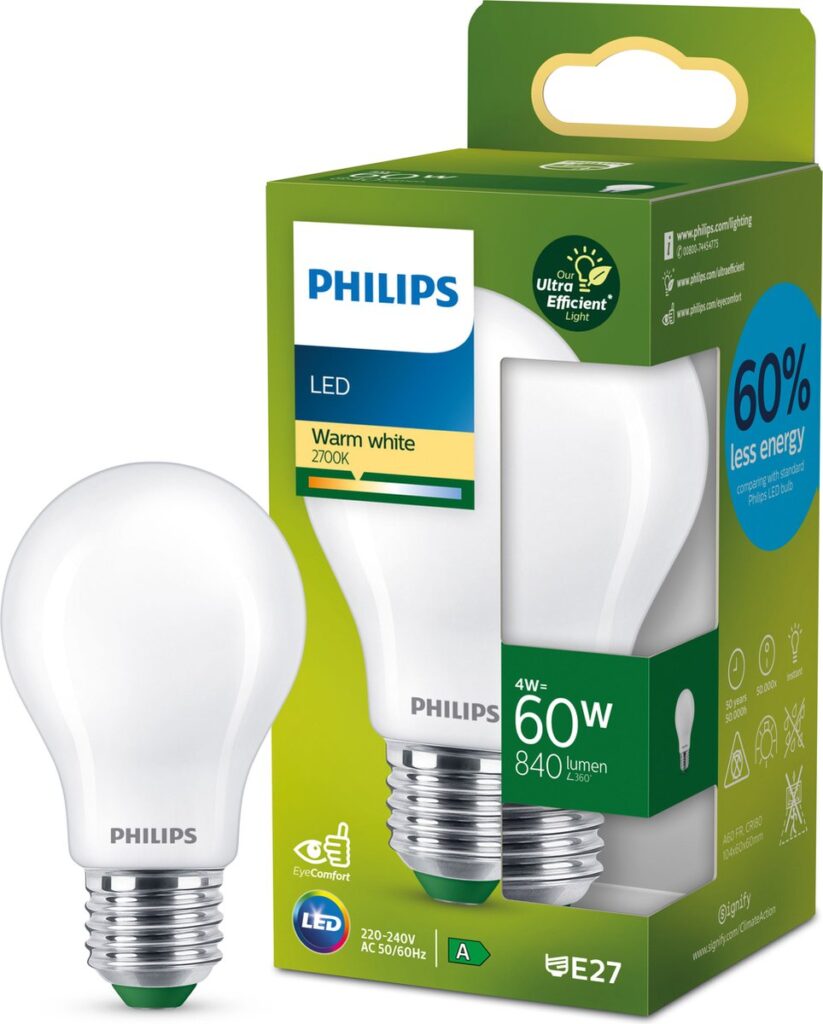 Philips LED lamp 60W warm wit verpakking
