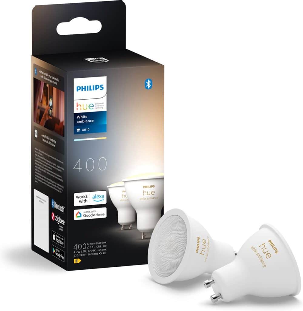 Philips Hue White Ambiance lamp verpakking en lampen