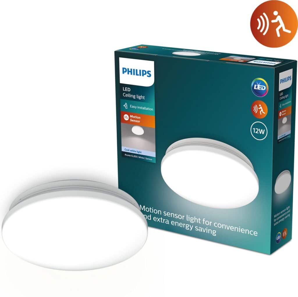 LED plafondlamp met bewegingssensor, energiezuinig.