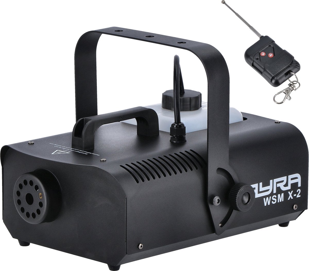 Zwarte rookmachine met afstandsbediening