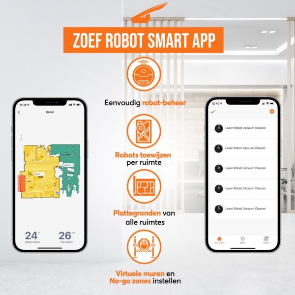 Zoef Robot app voor slim beheer robots en ruimtes.