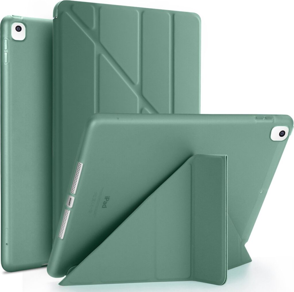 Groene iPad-hoes met vouwbare standaard