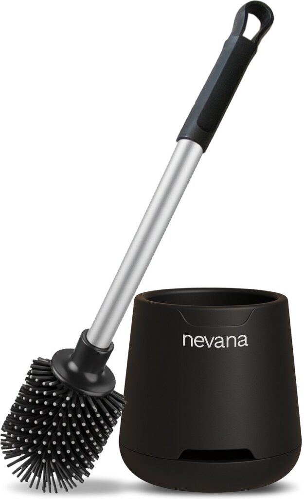 Nevana siliconen toiletborstel en houder zwart