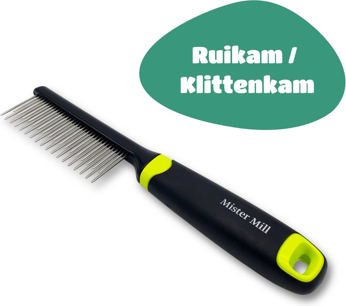 Zwarte ruikam met metalen tanden