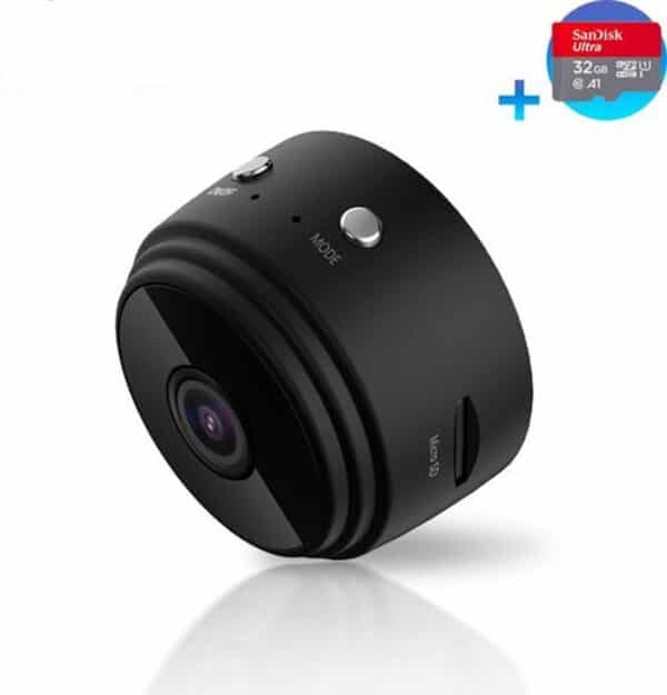 Zwarte camera met microSD-kaart 32GB