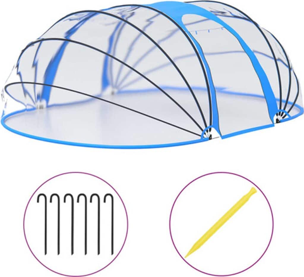 Opvouwbare strandtent met haringen en zandzakken