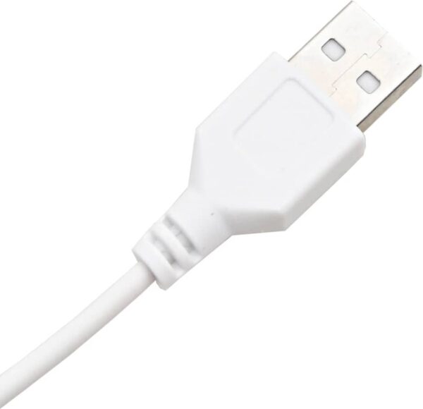 Witte USB-kabel close-up