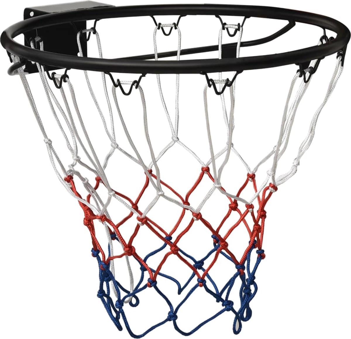 Basketbalring met rood-wit-blauw net