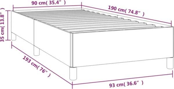 Bedframe afmetingen met lengtes en hoogtes in centimeters