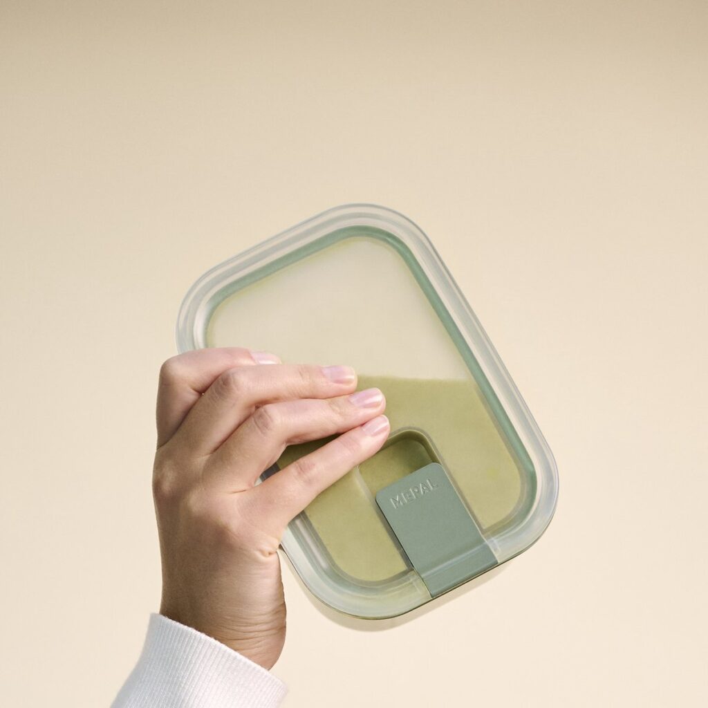 Mepal Modula Rounded Food Storage Box with Lid Set of 3 | Ideal for Cold Cuts, Cheese, and More | Stackable design | Transparent Framed Lid | BPA- Free, Nordic White (17oz/500ml