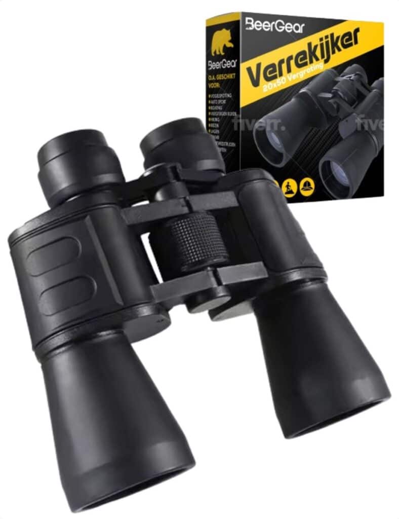 Verrekijker met doos, geschikt voor diverse activiteiten.
