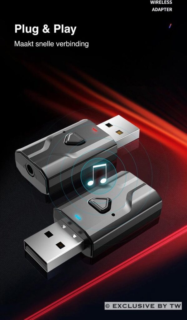 Draadloze USB-adapter voor snelle muziekverbinding.