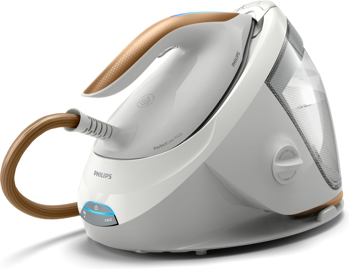 Philips strijkijzer met stoomgenerator, wit en brons