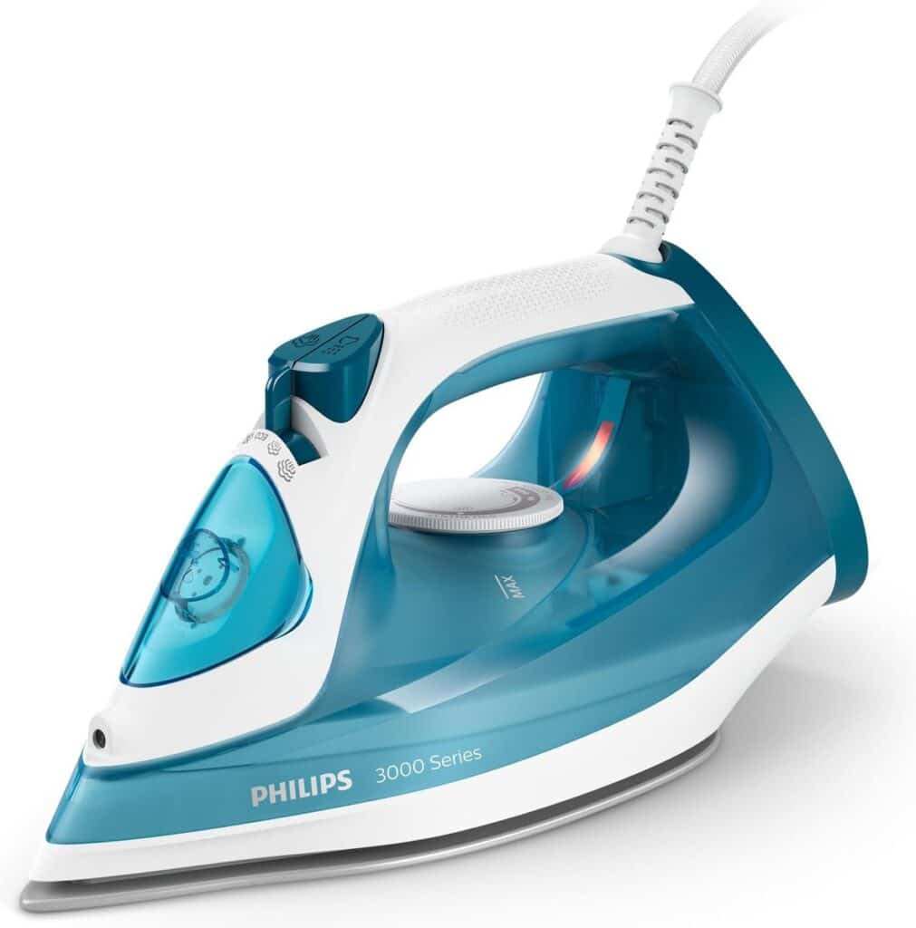 Philips stoomstrijkijzer blauw wit 3000 serie