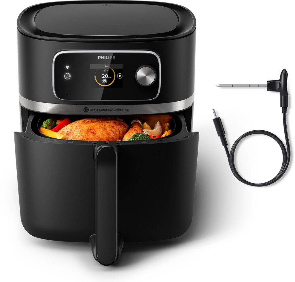 Friteuse à air chaud Philips avec poulet et sonde de température