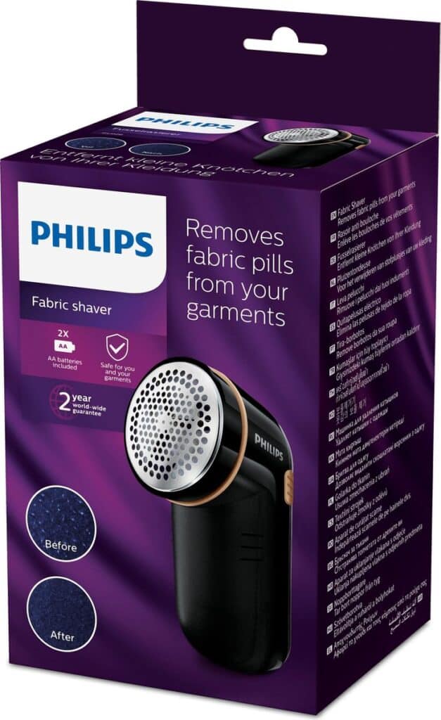 Philips ontpiller verwijdert stofpluisjes van kleding.