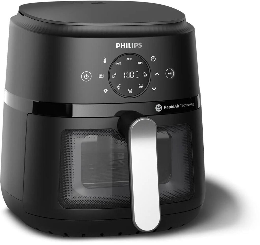 Philips airfryer met digitaal display en kijkvenster