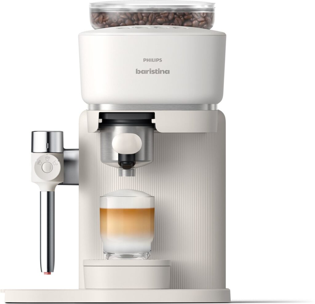 Philips Baristina espressomachine met melkopschuimer en latte