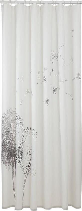 sealskin flow douchegordijn 180x200 cm polyester zwart / wit