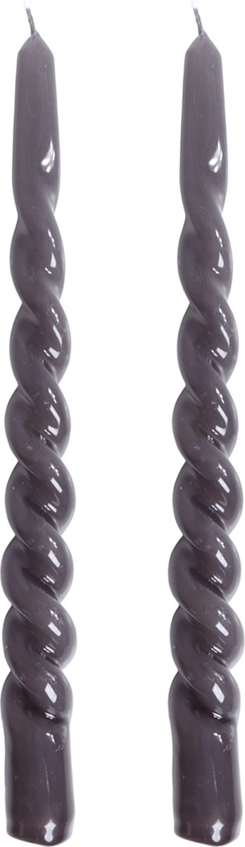 Twee gedraaide zwarte kaarsen